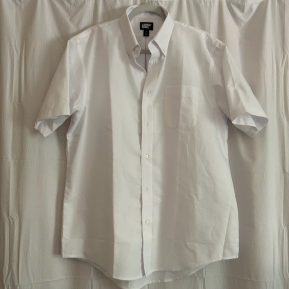 Lands' End School Uniform Short Sleeve Button-Down Oxford Sport Shirt, Size L - Picture 1 of 11